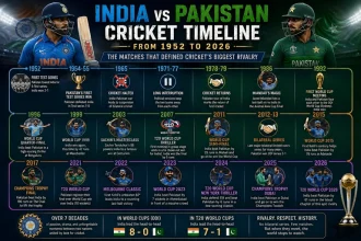 India vs Pakistan Cricket Timeline From 1952 to 2026, the Matches That Defined Cricket’s Biggest Rivalry