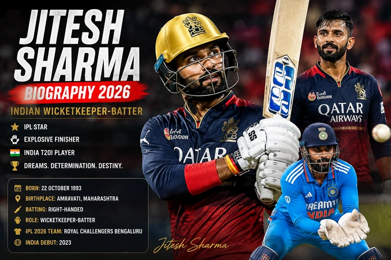 Jitesh Sharma Biography 2026, Indian wicketkeeper-batter in cricket action